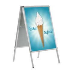 Wetterfestes Banner, Motiv Lecker Softeis, im Format DIN A 1 (59,4 cm x 84,1 cm)
