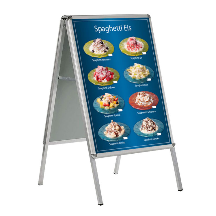 Wetterfestes Banner, Motiv Spaghetti Eis, im Format DIN A 1 (59,4 cm x 84,1 cm), blau2