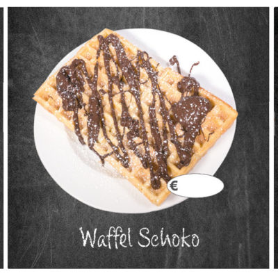 Drei Heiße Waffel Variationen für die Herbst- und Wintersaison - als Ergänzung für unser Wandtafelset