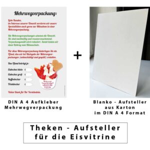 Theken-Aufsteller mit Motiv Mehrwegverpackung im DIN A 4 Format